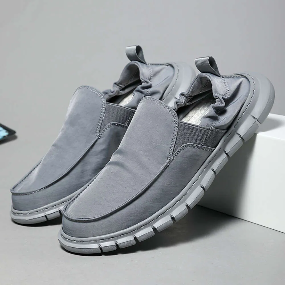 ?Men\'s Closed Toe Loafers Gray Sneakers Pull-On Walking Comfort Casual Shoes CANEMON Men main image 3