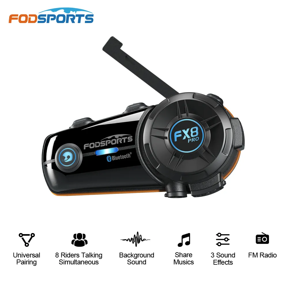 Fodsports FX8 Pro Motorcycle Bluetooth Intercom Helmet Headset 8