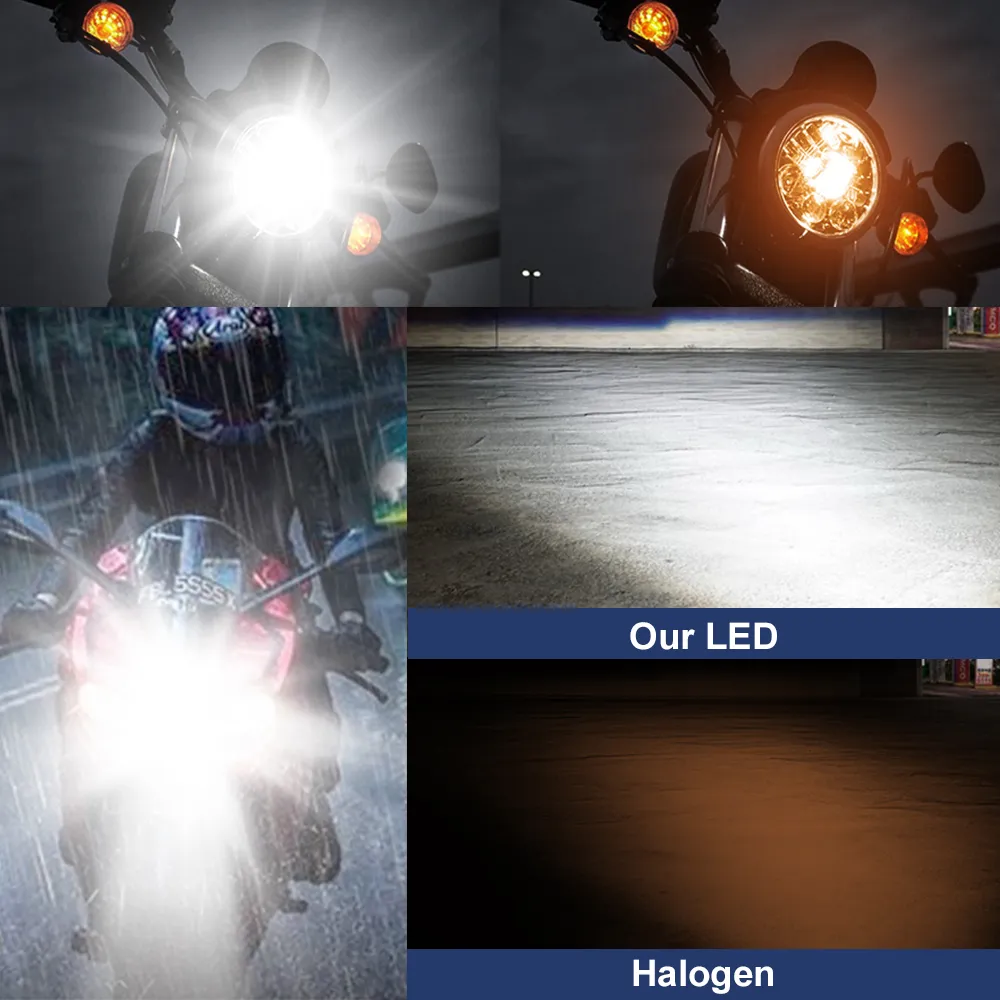 Globe H4 6V LED Motorcycle Headlight Bulb - 56SMD 6000K White Hi/Lo Beam, 50,000 Hrs Life
