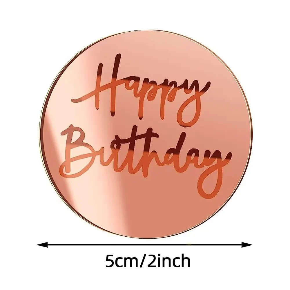 Cup Enterprises 20Pc Anniversary & Happy Birthday Coin Cake Topper Happy  Birthday Gold Disc Coin Cake Toppers