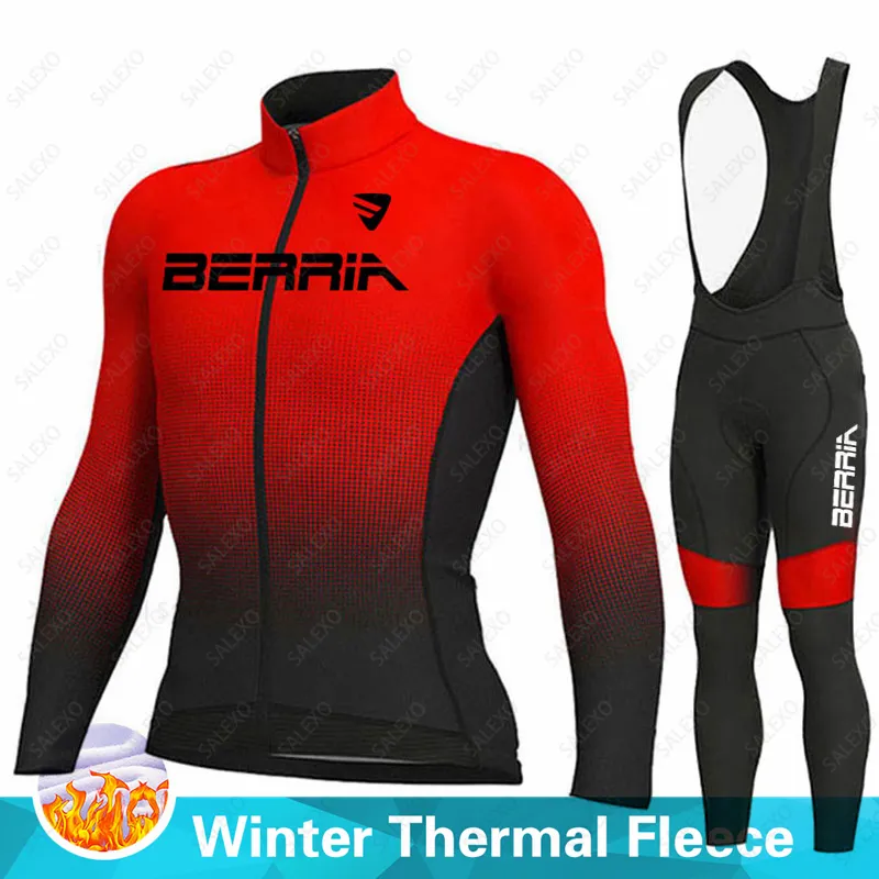 Mens Thermal Cycling Jersey: Winter Fleece Long Sleeve Bike