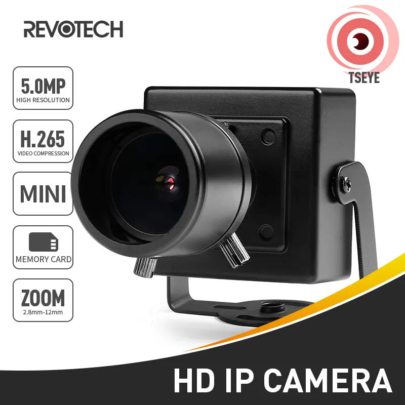 Revotech 5MP Mini IP Camera with Zoom Lens, PoE Support, ONVIF  Compatibility, P2P Connection, MicroSD Slot and Indoor Security Features