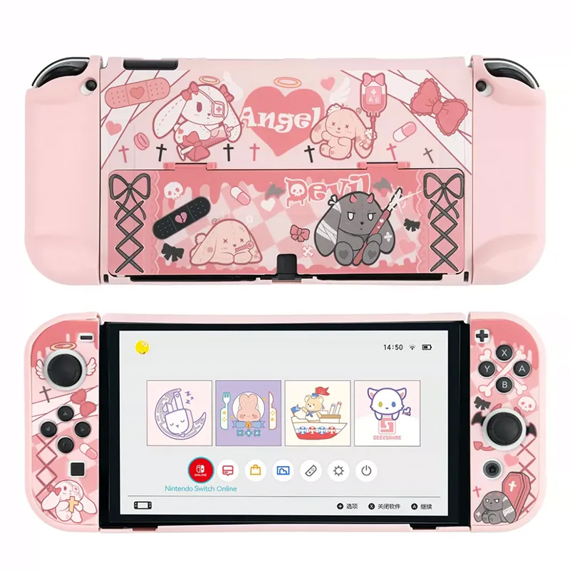 Cute Cow Print Nintendo Switch Case - TPU Protective Cover With Screen Protector