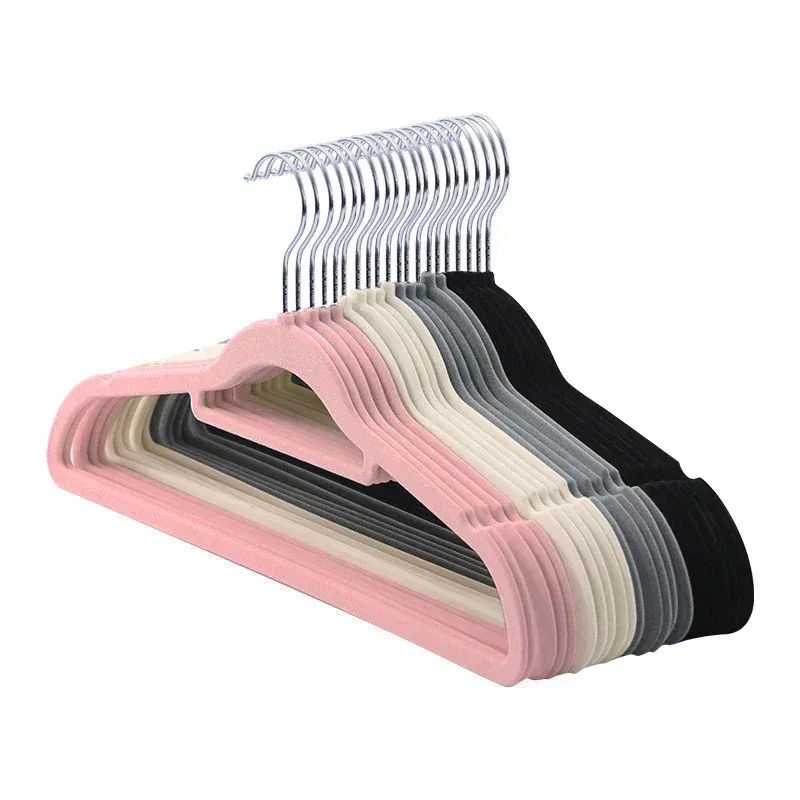 Flocking Rack Thickened Flocking Rack Velvet Hanger for Children and Adults, Non-slip ...
