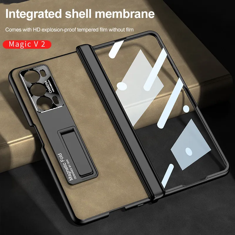 Save Big on Bulk Honor Magic V2 Case Matte Leather Case For Honor Magic V2  Case All Included With Screen Glass Kickstand Cover Best Deals on DHgate