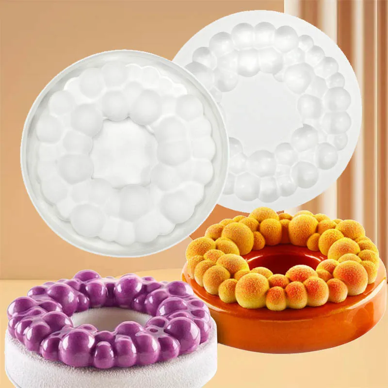 Moule En Silicone 6 Trous Pour Desserts (spirale Fleur) - 29.5x17.5x3.5cm, Résistant -40°C à 230°C, Sans BPA, Pour Mousse, Gâteau, Chocolat