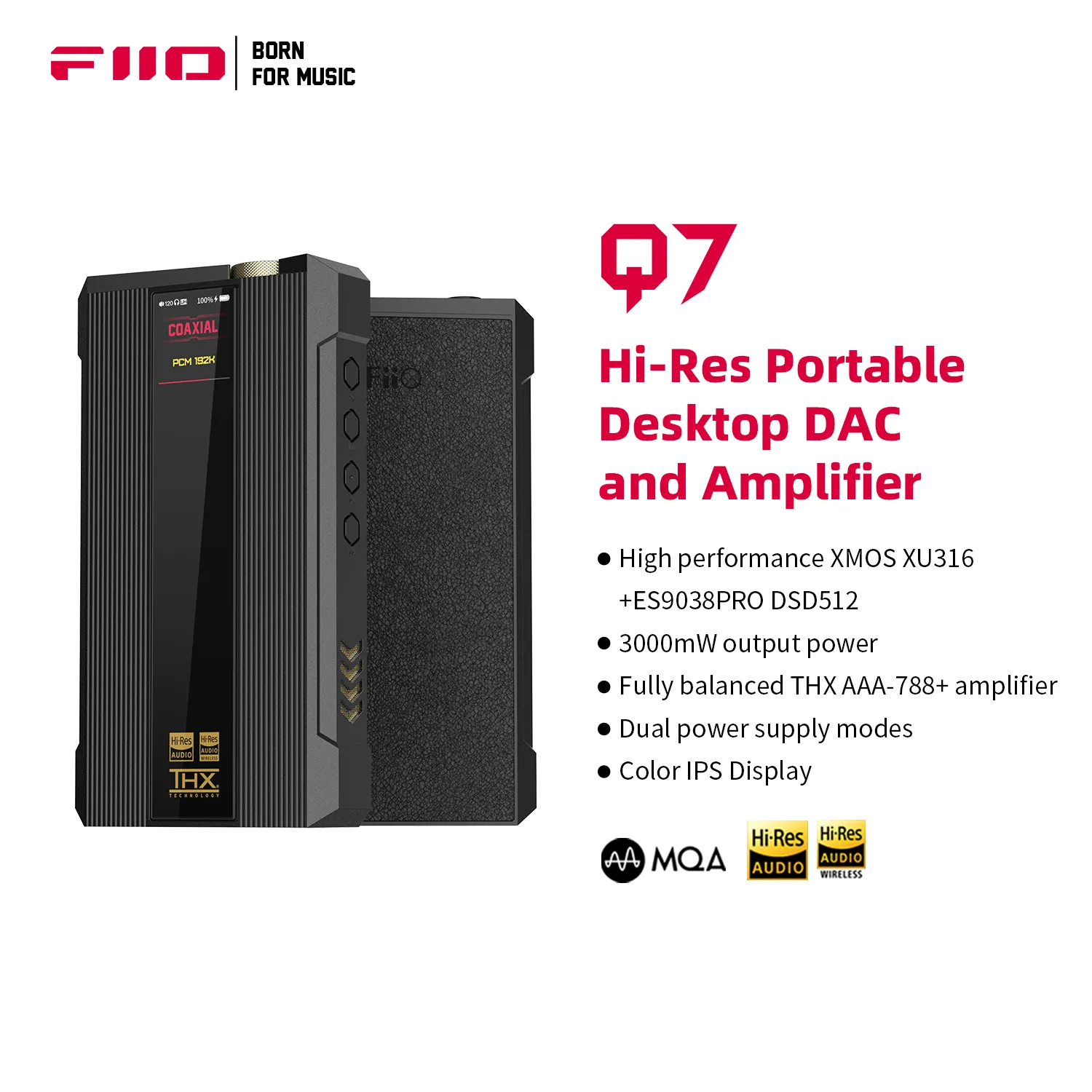 FiiO Q7 Portable dac r2r/Headphone Amplifier with THX AAA 788+ Amp 
