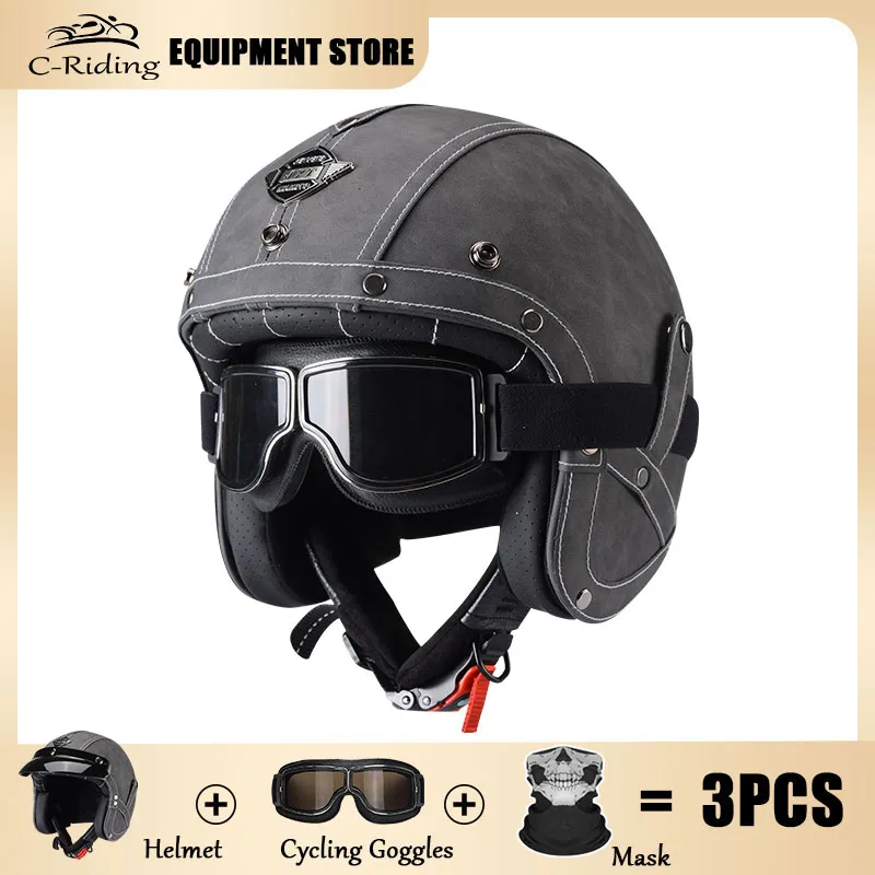 Vintage Motorcycle Helmets Classic Open Face... From Ddmylucky, $31.43 |  DHgate.Com
