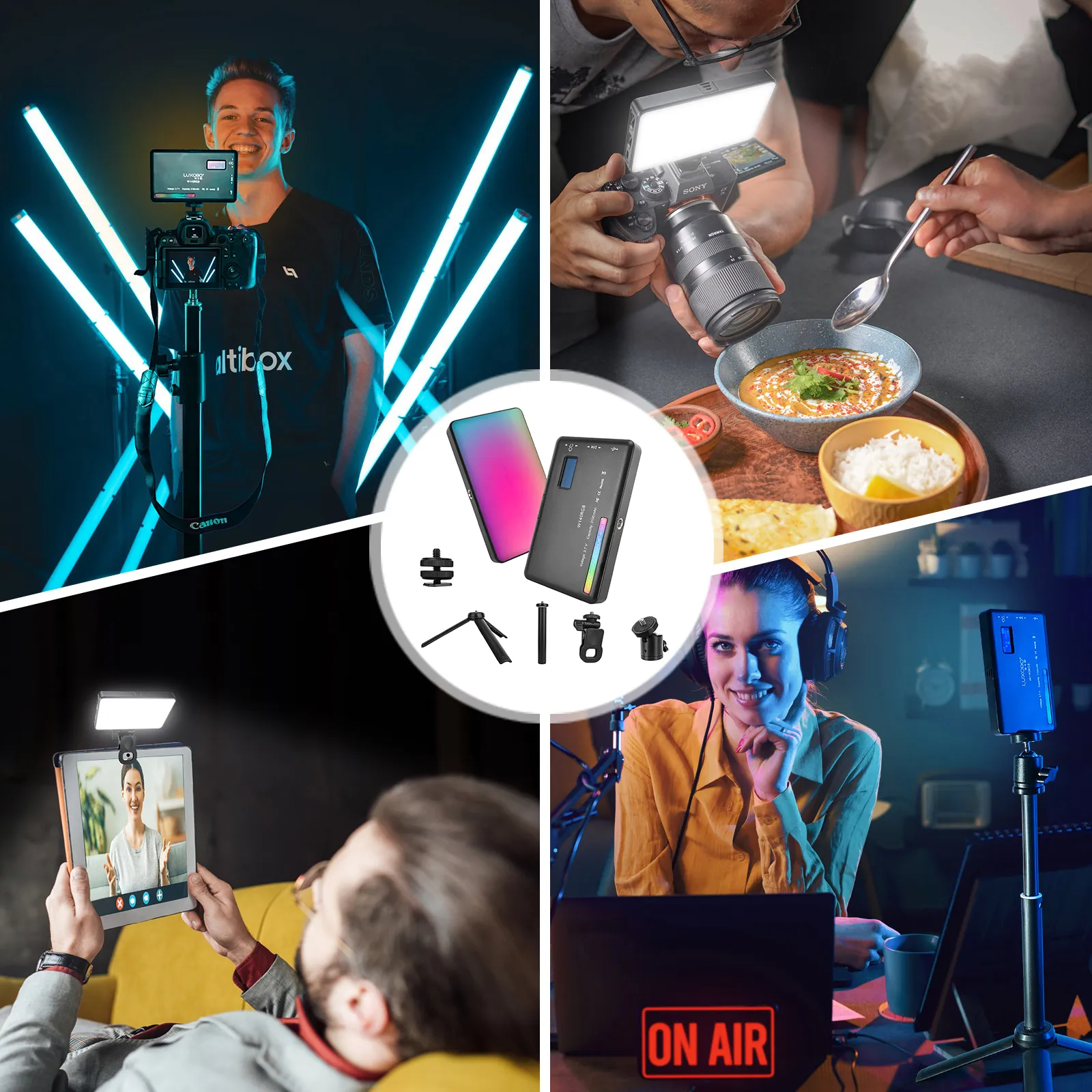 W140 RGB LED Video Light Fill Light Video Camera Mobile Phone Live Bea