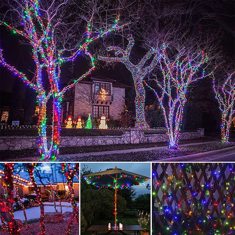 Solar Christmas Lights 8 Modes Outdoor Waterproof Solar String Fairy ...