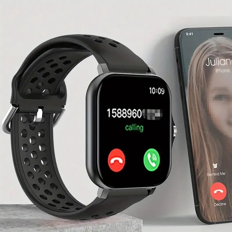 WeurGhy Smartwatch voor dames en heren, met telefoonfunctie, 1,85 inch touchscreen met hartslagmeter, slaapmonitor, stappenteller, 112 sportmodi, fitnesshorloge, IP68 waterdicht, sporthorloge voor