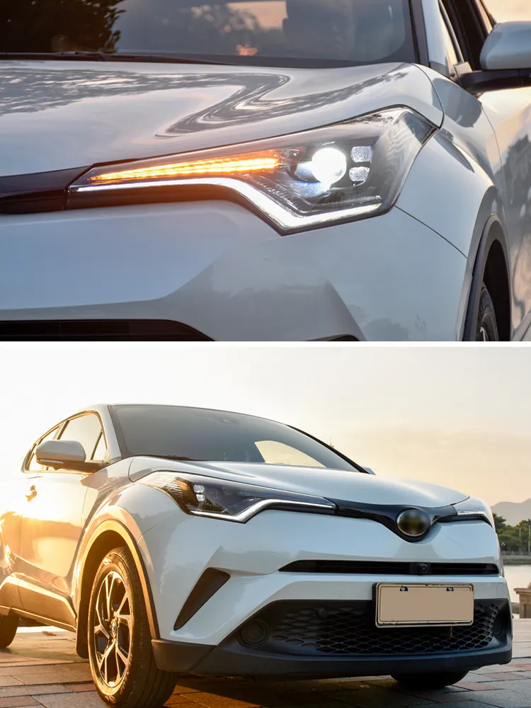 DHgate Toyota CHR 2018 2024 LED Headlights DRL Turn Signal Projector Lens Dynamic Refit Front Lights Automobiles Motorcycles