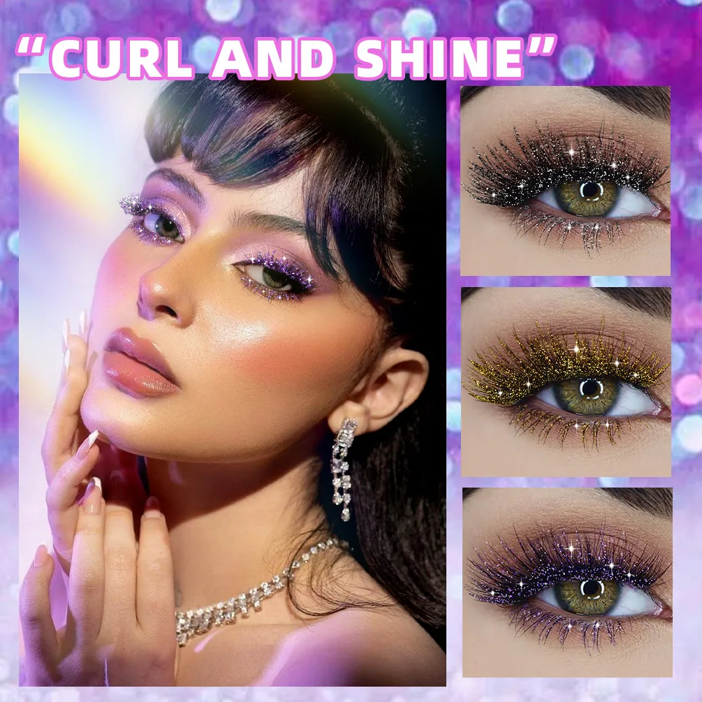 Silberne Glitter Wimperntusche & Eyeliner Set – Wasserfest, Lang Anhaltend, Für Partys & Cosplay