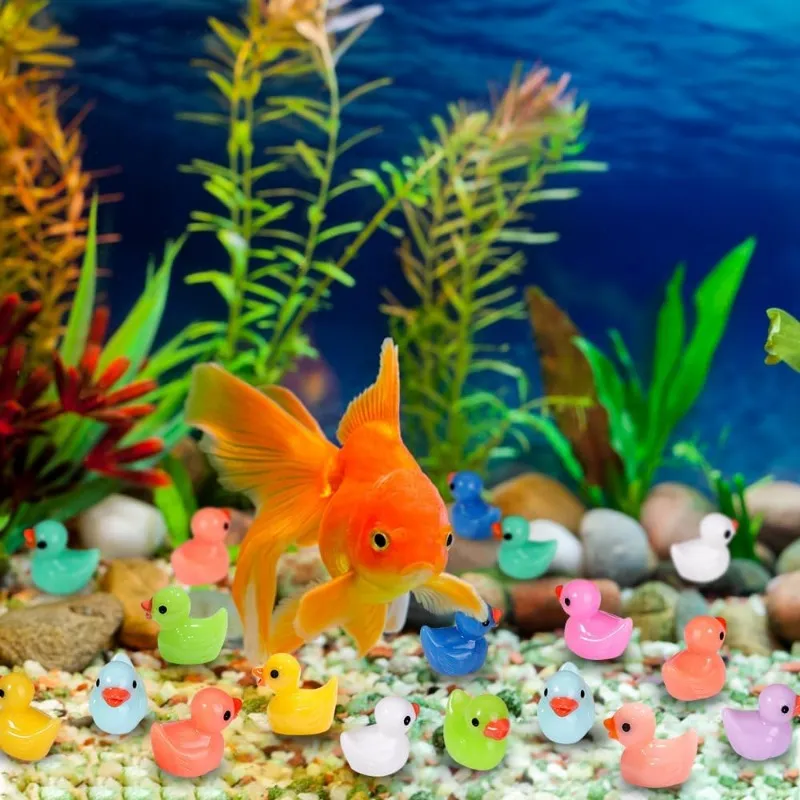 thumbnail interactive-video image 1 of 12Pcs Luminous Miniature Goldfish Figurines Glow Animal Resin 1 of 13