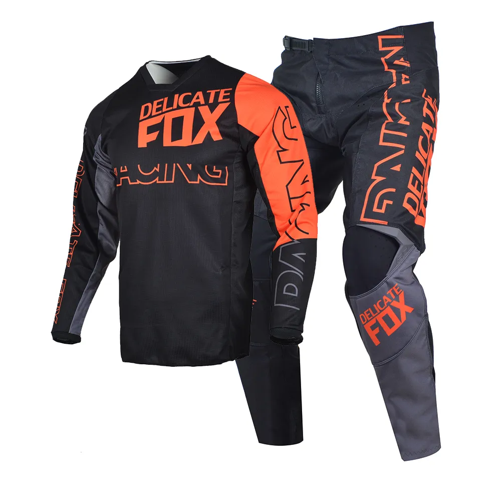 Delicate Fox Motocross Combo Gear Set Jersey Pants Gloves Goggles Knee Pads Motocross BMX ATV MTB Off Road Cycling