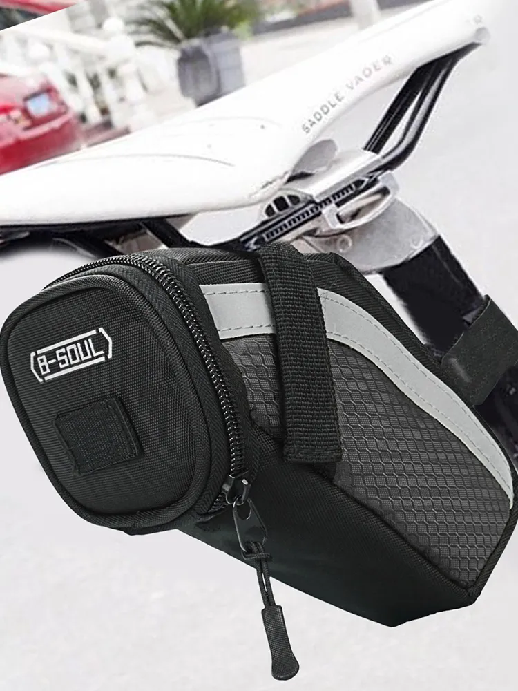 2024Waterproof PU Leather Bicycle Bag Reflective Bike Pannier Saddle Bag  Cycling Tail Seatpost Bag