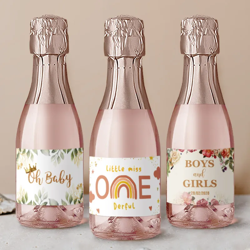custom mini champagne bottle labels