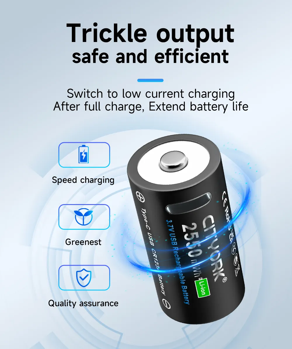 DHgate.com:CITYORK 3.7V 16340 16350 Rechargeable Battery: USB Fast ...