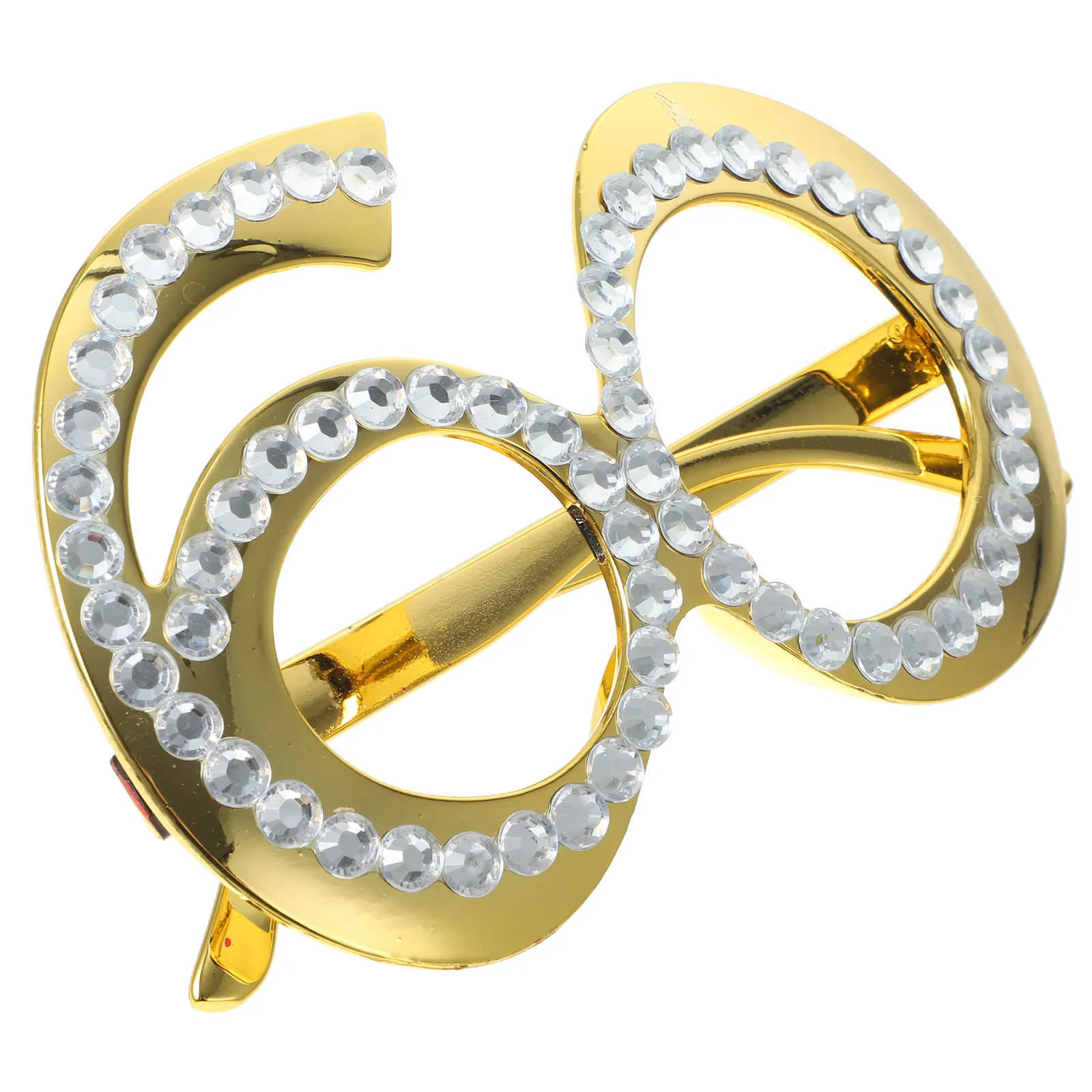 Golden Rhinestone 60th Birthday Party Plastic Eyeglass Frames, Pack of - Main Image