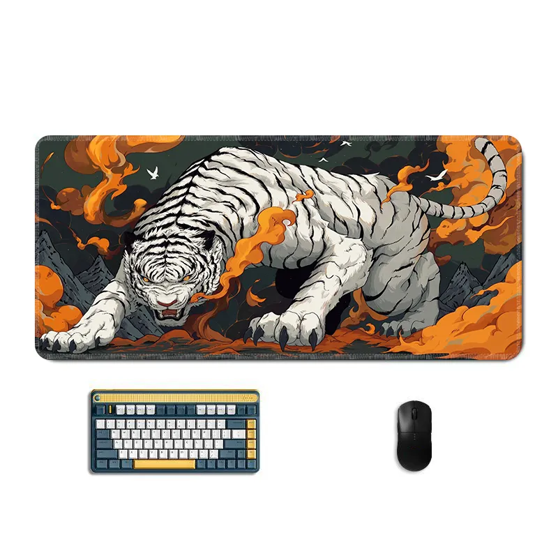 Computer Mat Tiger Tiger Mousepad Extended Gaming Desk Mat with Non-Slip Rubber Base for ...