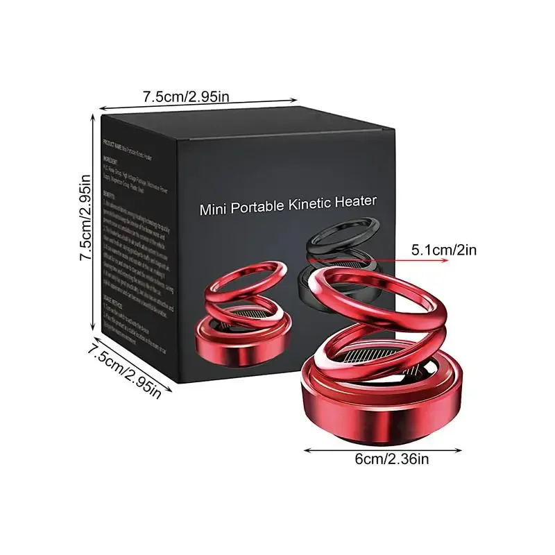 Portable Kinetic Mini Heater Car Air Freshener Solar Powered Double ...