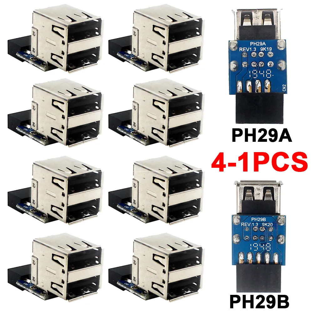 DHgate.com:9Pin/10Pin Motherboard to 2x USB 2.0 Female