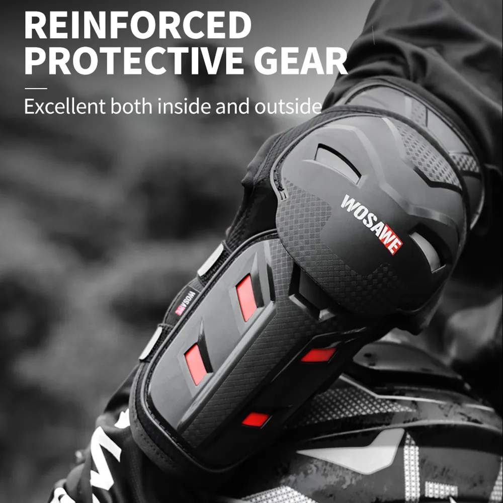 WOSAWE Motor Kniebeschermers – Aramidevezel + EVA-schuim, Verstelbare Banden, Unisex Volwassenen, Voor Motorcross, Mountainbike, Skiën En Meer