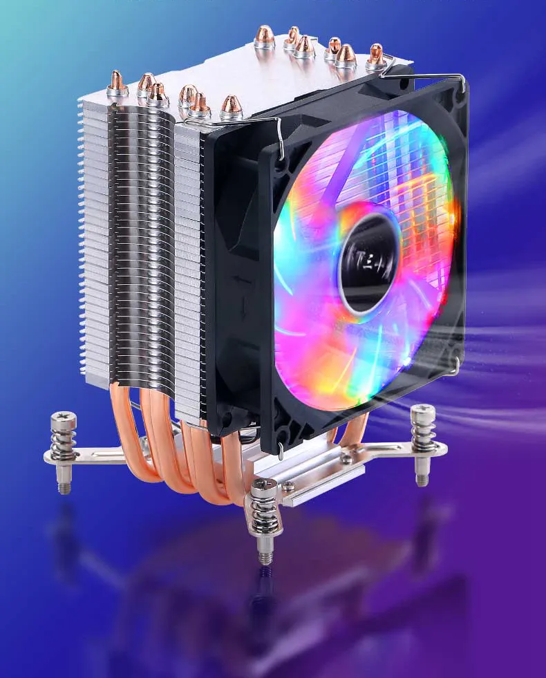Kllisre CPU Cooler 4 Heat Pipes Quiet 4 Pin RGB Cooling Fan For Intel ...