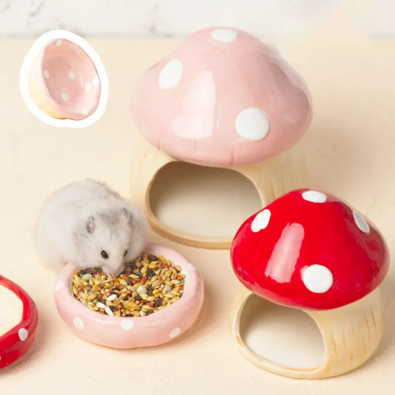 Cute Ceramic Mushroom House Pet Bowl For Hamster Pet Store Rabbits Ferrets Rats Chinchillas Hedgehogs 2023 Edition From Quanyuanfacai 13.28 DHgate.Com