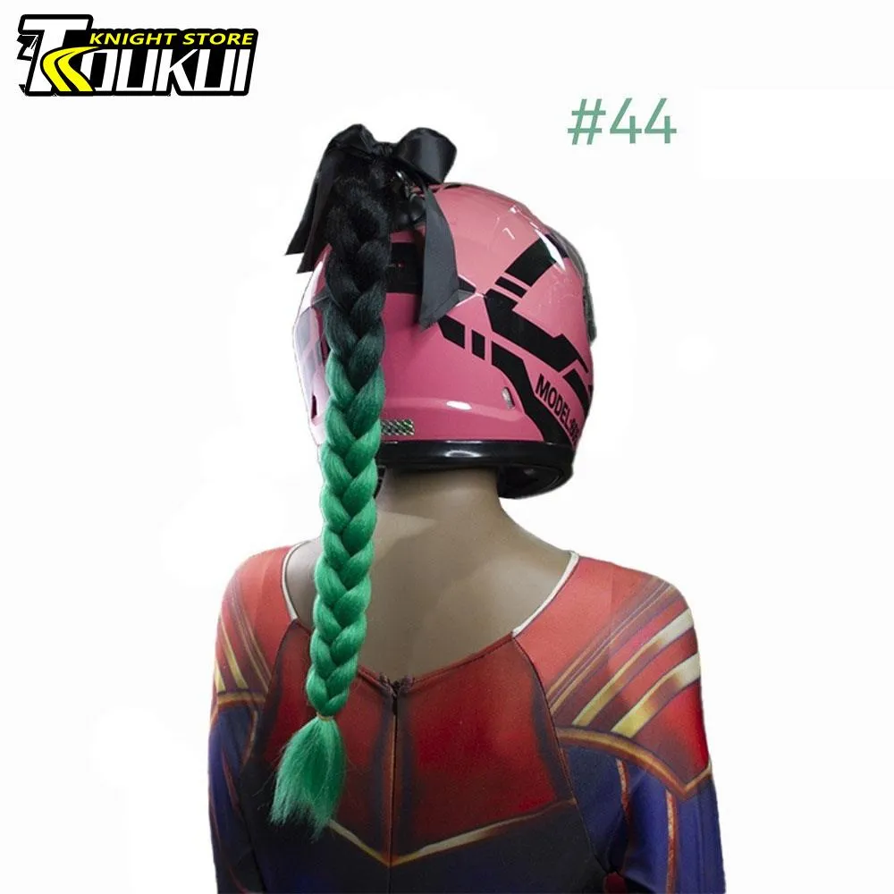 girl motorcycle helmet pony tail Skull DOT Ponytail Rainbow Hair Custom Helmet Goro Style Airbru Custom Airbrush Helmet The hair protector creates a separate pocket for your hair 24in Motorcycle Helmet Braids for