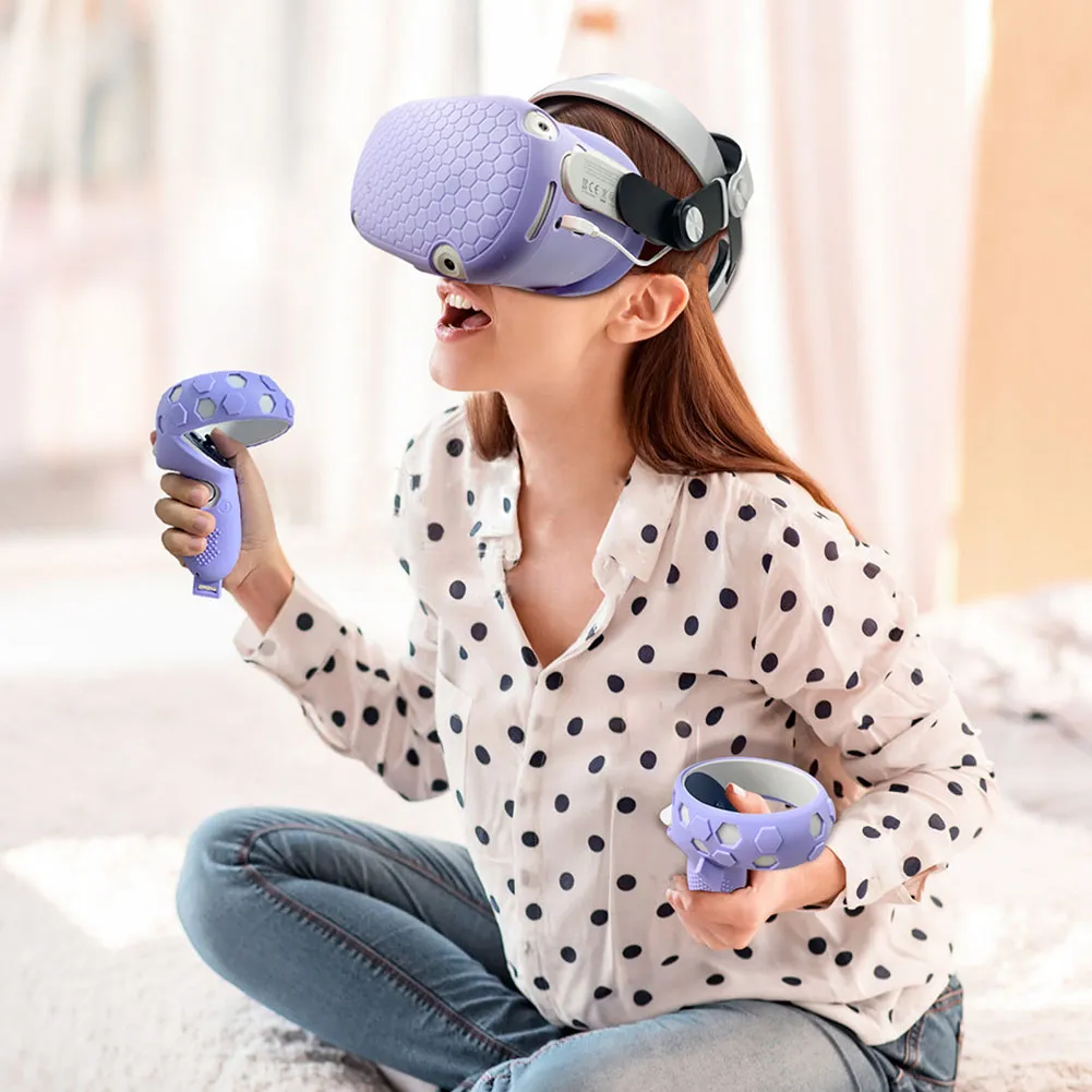 Oculus Quest 2 Protective Case Full Set Scratch-proof Anti-drop Shell ...