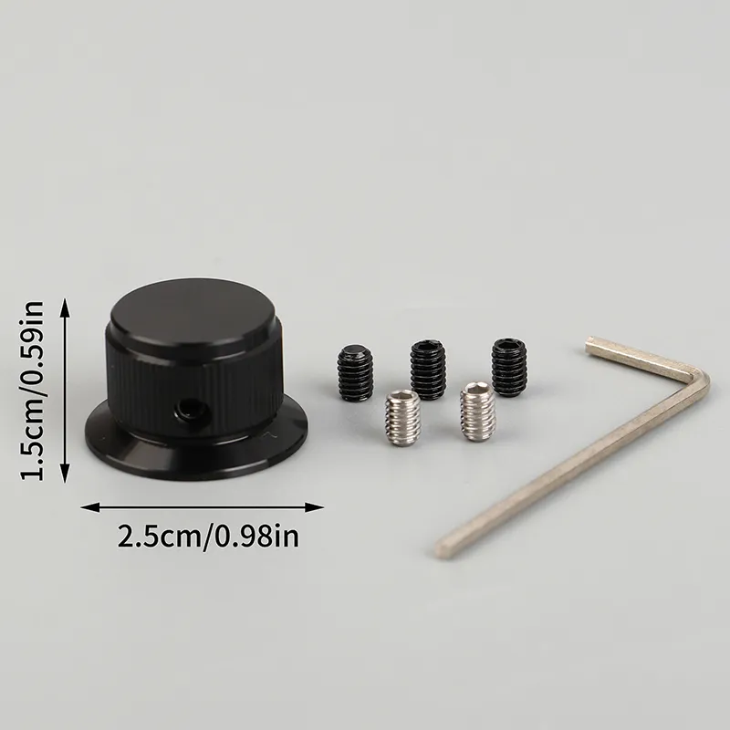 24-Pack Aluminum Potentiometer Knobs - 5.7mm Shaft, Black/Gold/Silver, For Synthesizers & Amplifiers
