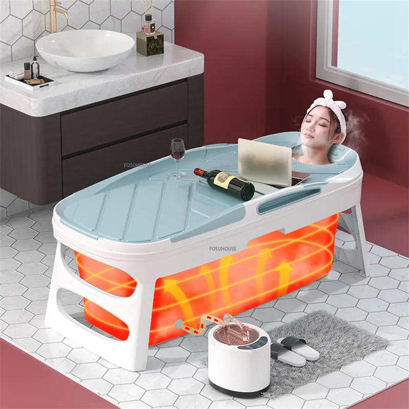 Portable Bathtub, Foldable Bathtub No Installation, Freestanding Shower Bathtubs With Cushion, Collapsible Spa Soaking Bath Tub, Hot & Bath Tub Indoor Outdoor (light Gray) P 368021127 - View #11