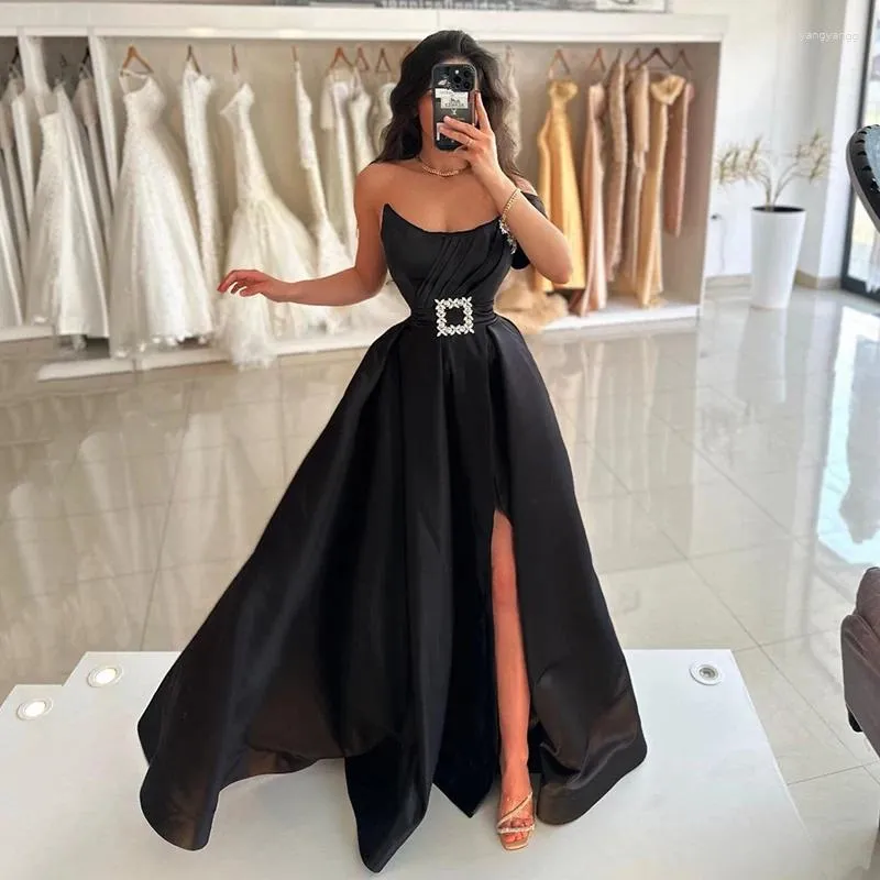 Party Dresses Thinyfull Black A Line Prom Sexy One Shoulder Beadings Evening Dress Saudi Arabia Cocktail Night Gowns Custom Size