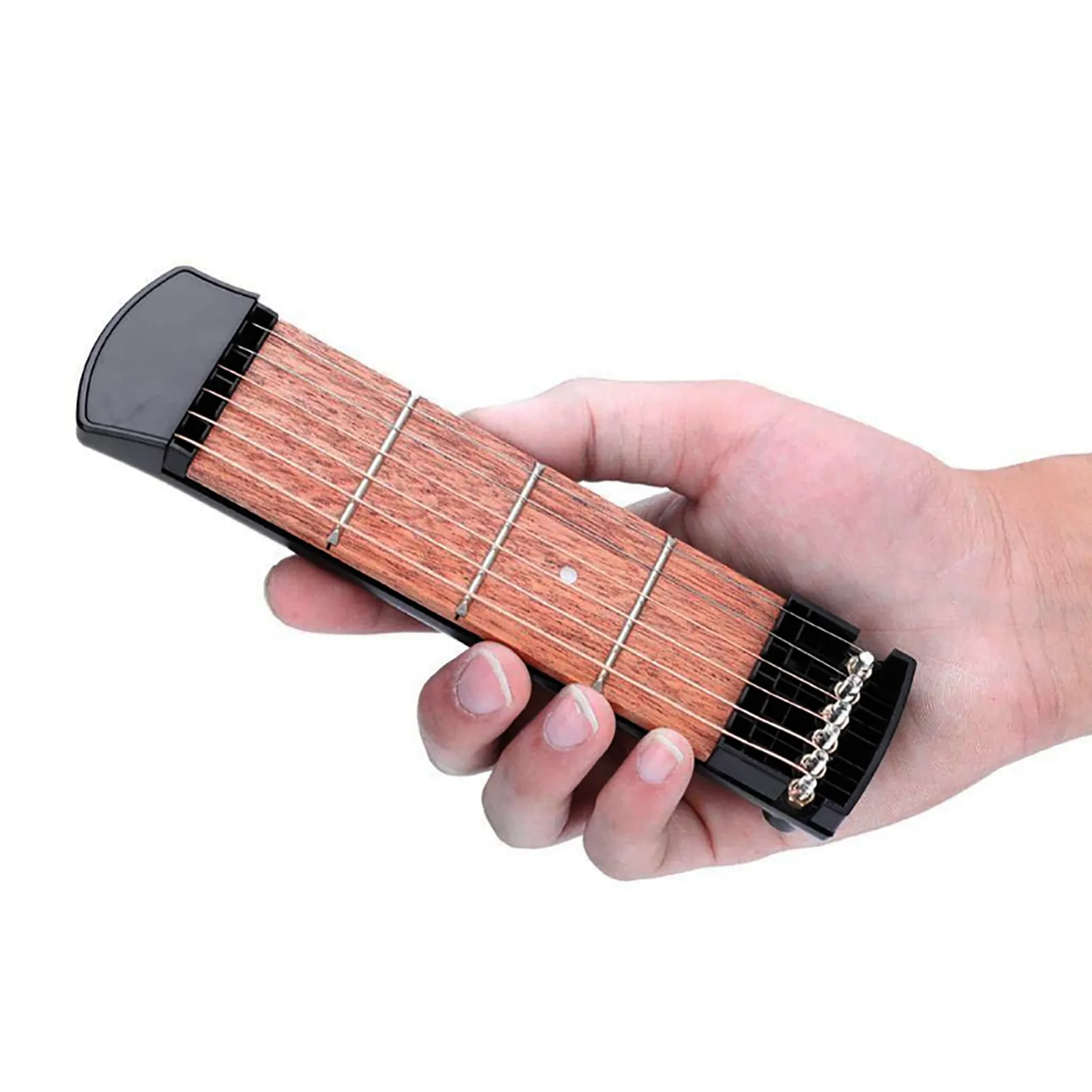 Guitar Practice Tool, Guitar Chord Trainer 6 Colorful String Fingerboard Portable Beginner Chord Trainer (Four fret colored string pocket gu並行輸入 Digital Pocket Guitar Trainer Portable 6-Tone Pocket Guitar Chord Practice  Tool Can Rotate Chord Diagram Screen Guitar Finger Trainer For Beginners