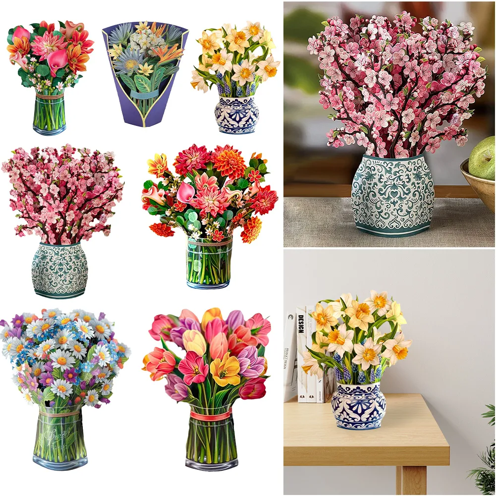 DHgate.com:Exquisite 3D Pop-Up Flower Greeting Card