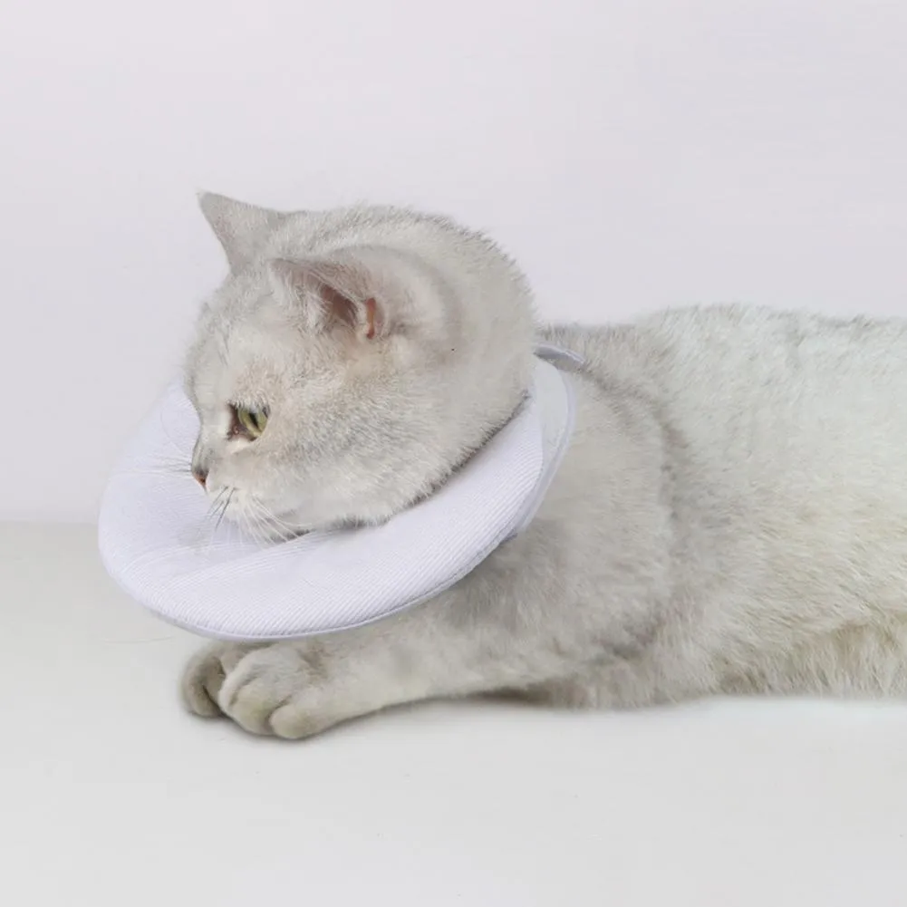 DHgate 2024 Double Sided Cat Cone Collar with Fastener Tape for Post Surgery Recovery Prevents Self Biting Comfortable Pet Cone Pet Supplies