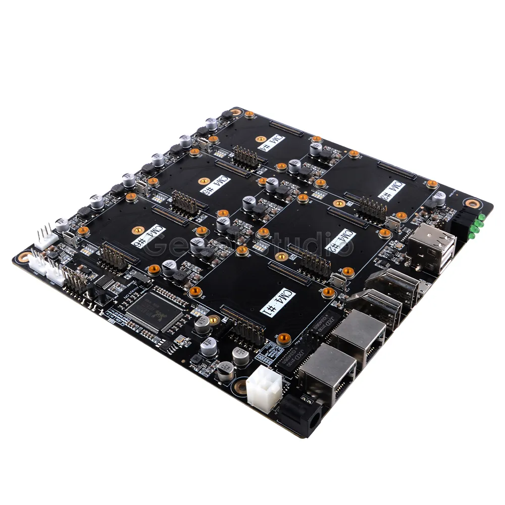 DeskPi Super6C Raspberry Pi CM4 Cluster Mini ITX Board Supports 6 RPI ...