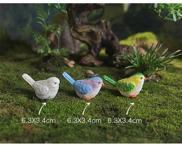 Set De 16 Figuras De Pajaritos Realistas En Miniatura – Decoración De Resina Para Jardín De Hadas, Casitas De Muñecas Y Manualidades