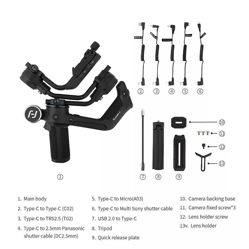 DHgate.com:FeiyuTech SCORP-C 3-Axis Camera Stabilizer Handle Grip 