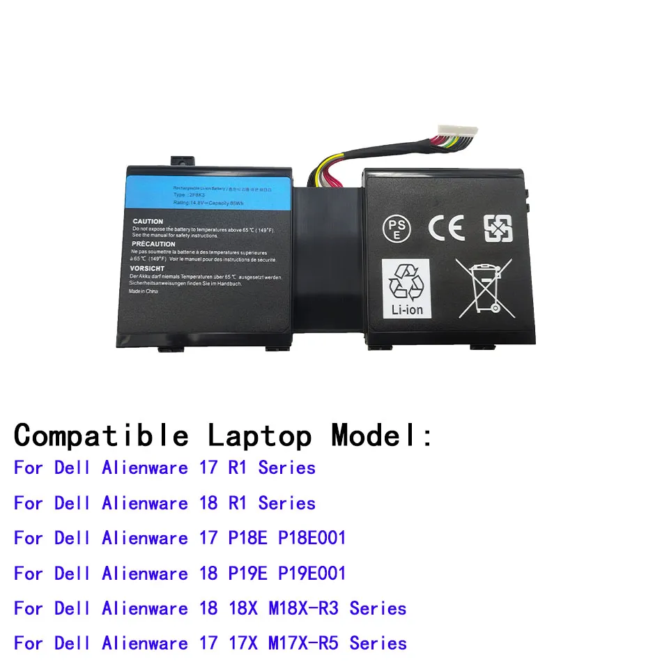02F8K3 Battery Replacement for Alienware Laptops, Compatible with 17 ...