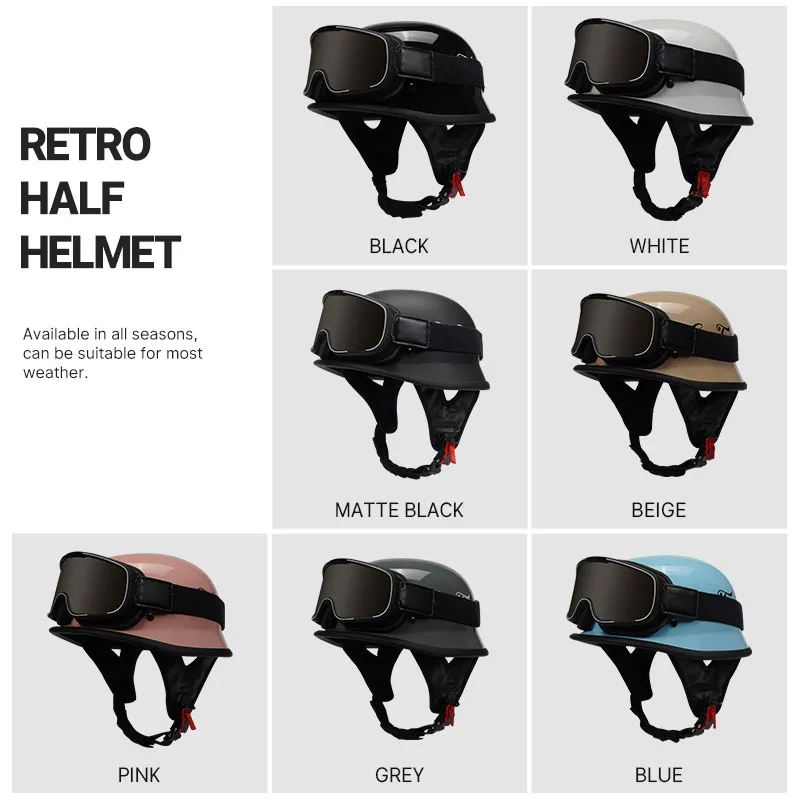 3/4 Motorcycle Helmets Retro Open Face Vespa Scooters Helmet with Clear Visor for Men and Women- DOT Approved Not in original packaging New Retail Price $59.99 Our Price $33.00