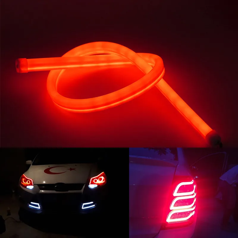 White LED COB DRL Fog Strip Lights - 12V Universal Fit For Car Headlights & Daytime Running Lights