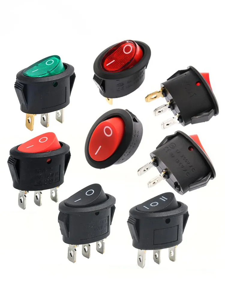 Ship Rocker Circular Ship Type Rocker Switch with Light, 3 Pin/2 Pin KCD1-105 ...