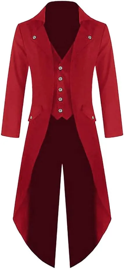 Makkrom Giacca gotica steampunk, cappotto vittoriano vintage per costume di Halloween da smoking uniforme, viola, 4XL