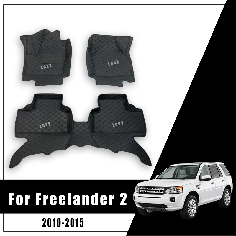 Car Floor Mats Custom Fit for Land Rover Freelander 2 2010 2024 All Weather TPE Rubber Carpets Rugs Auto Interior Covers Accessories Black