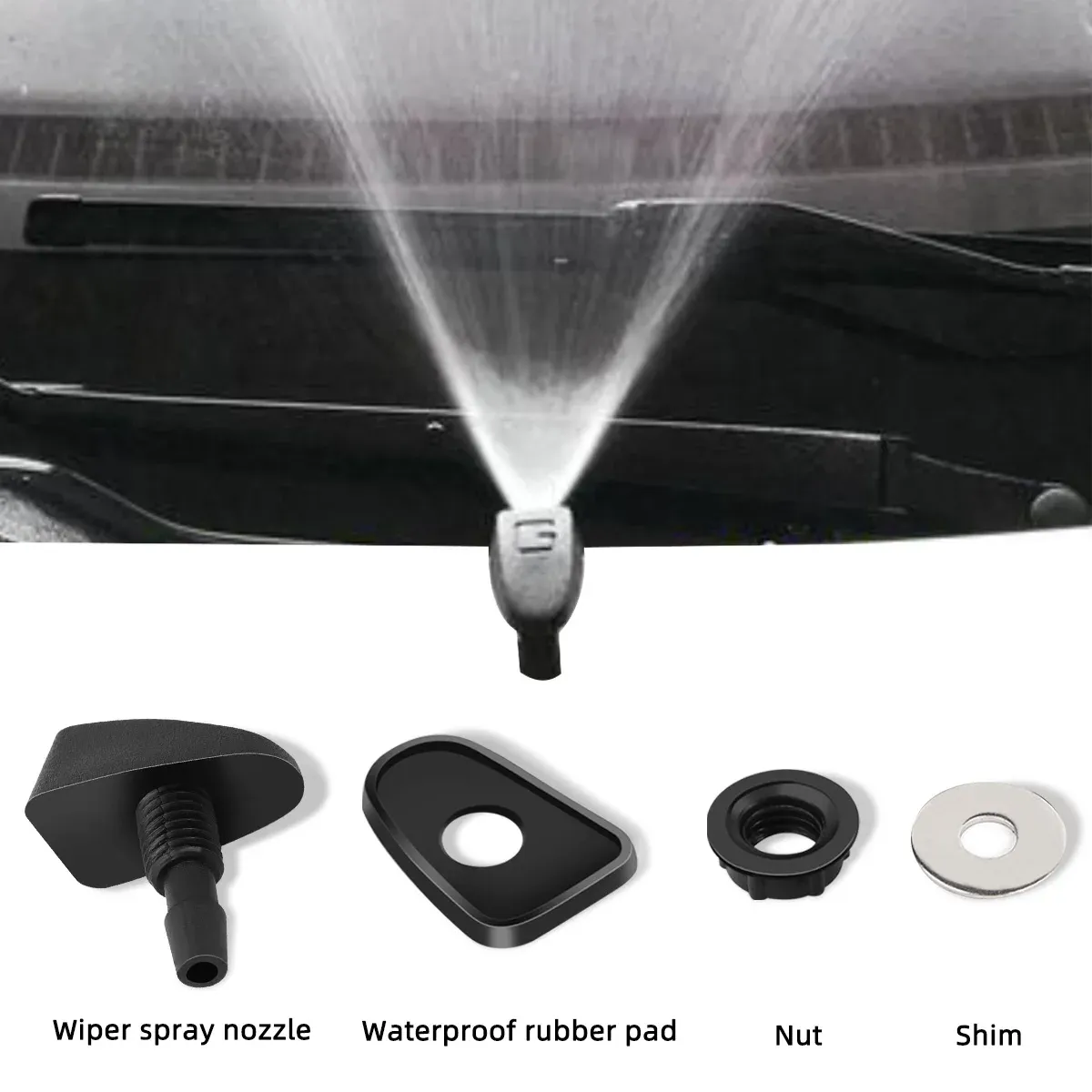 W/ 4 Connector Rubber Auto Windshield Wiper Washer Jet Hose Tube Pipe 2m 3.8mm E - Foto 13