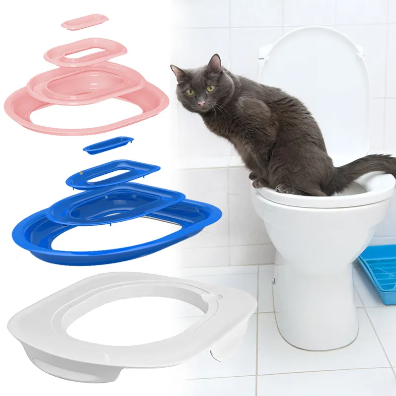 Best Reusable Plastic Cat Toilet Training Kit with Litter Mat