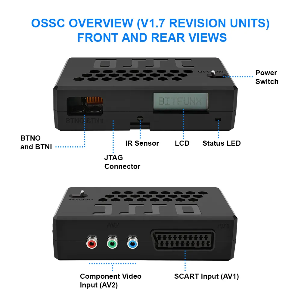 Bitfunx OSSC V1.7 Open Source video scan converter with HDMI 