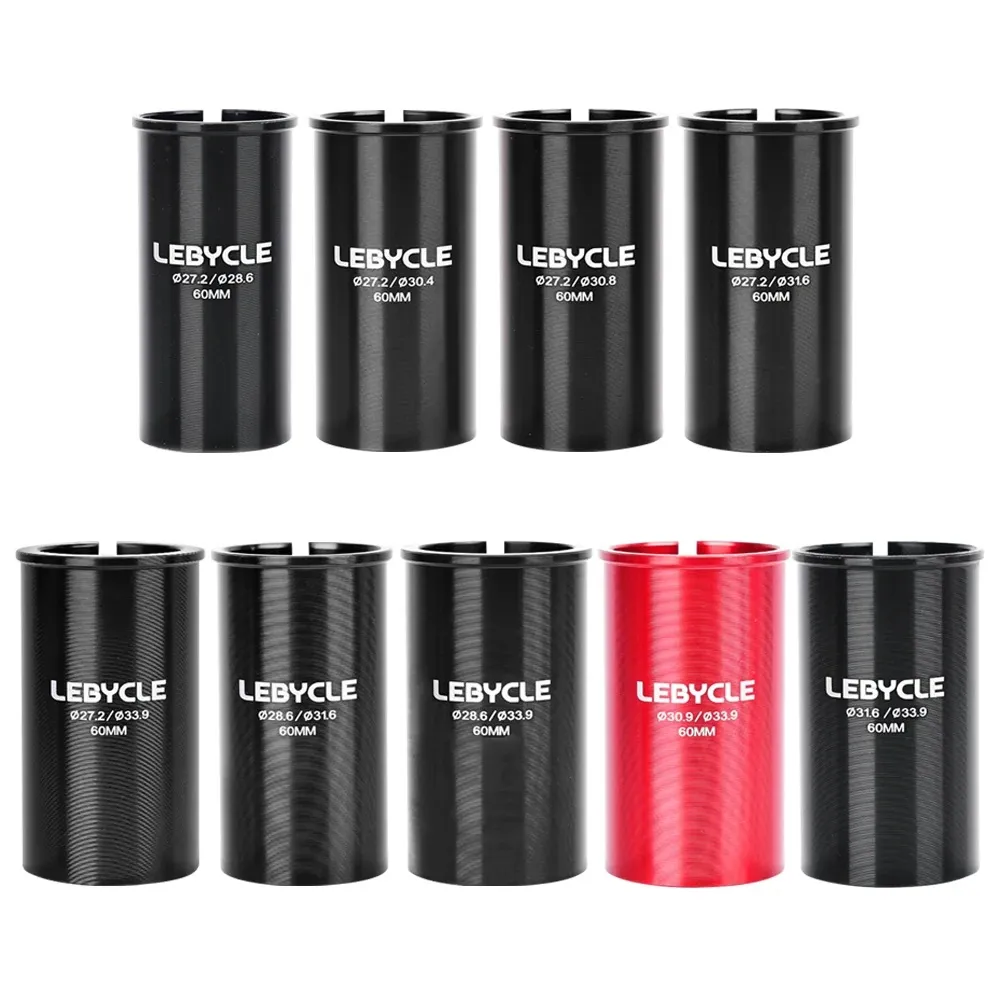 Aluminum Alloy Bicycle Seatpost Reducer Sleeve, Black, Converts